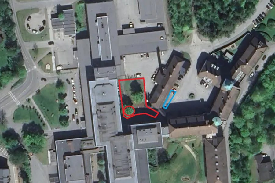 En høy vinkel av en bygning