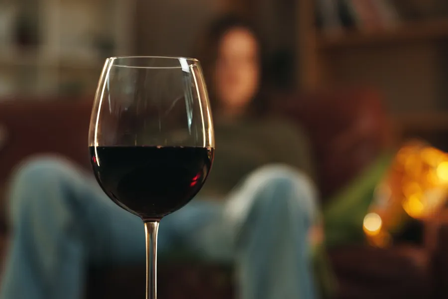Et glass rødvin