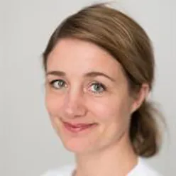 A woman with short hair