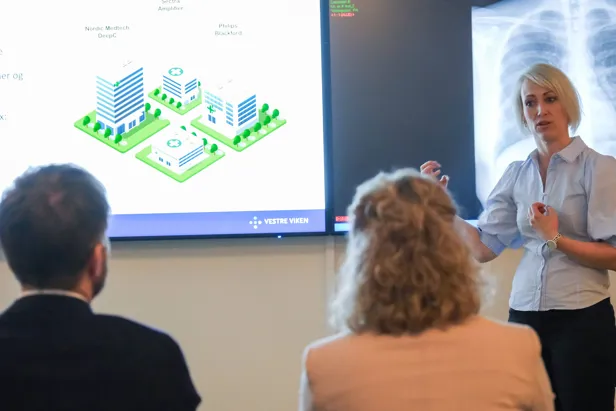 En person som holder en presentasjon