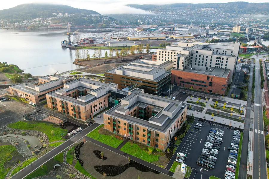 Drammen sykehus sett fra luften