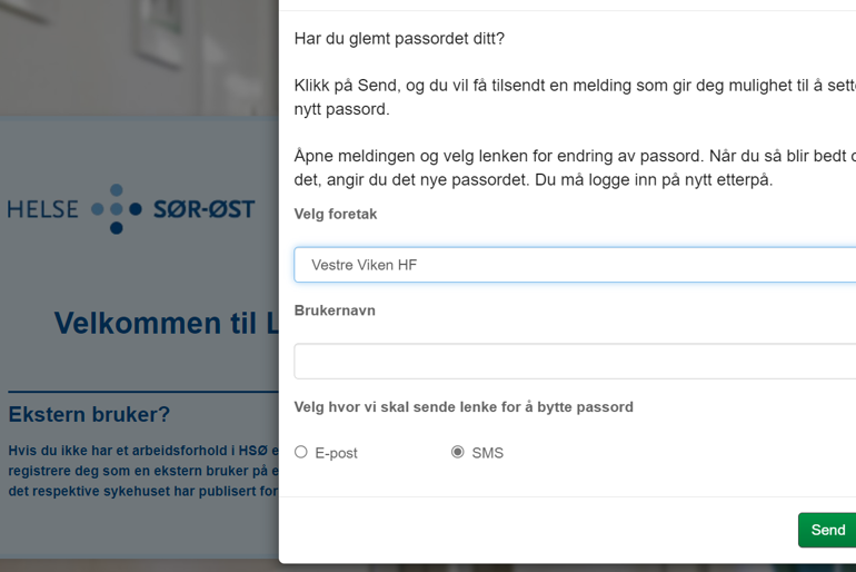 glemt passord