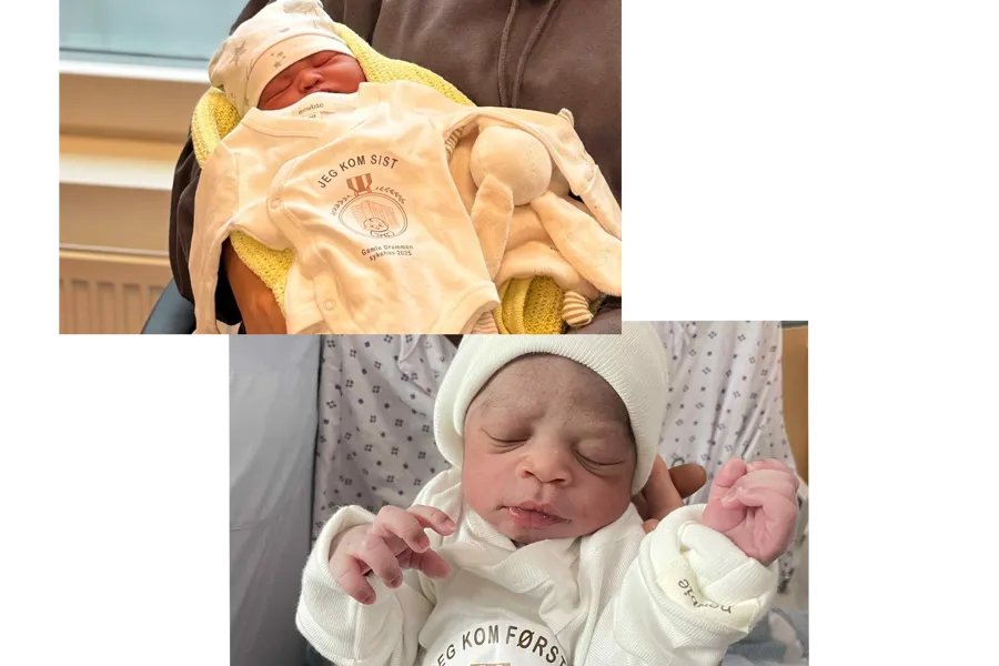 En baby i en bæresele