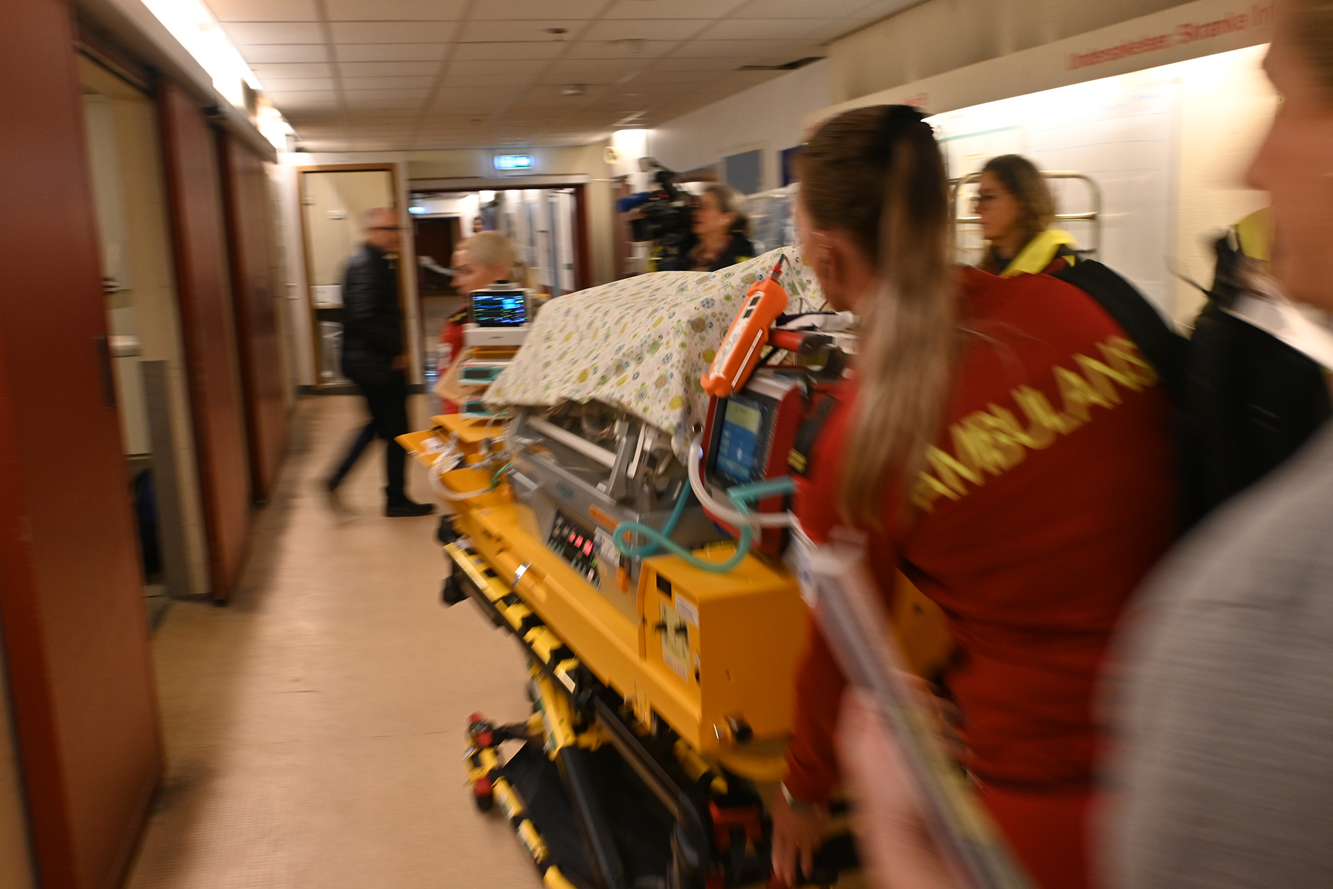 En person som skyver en handlekurv