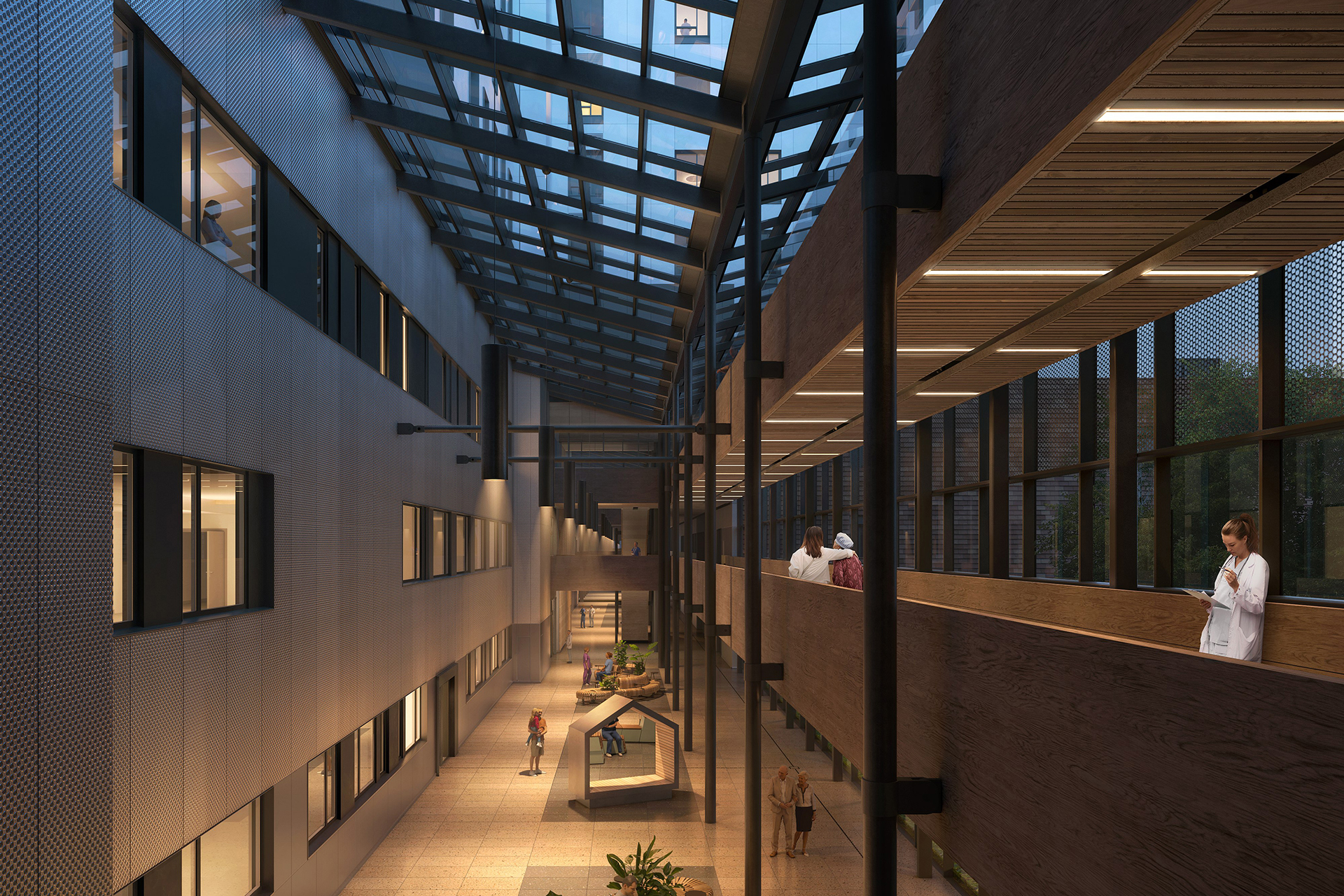 En bygning med glassvegger