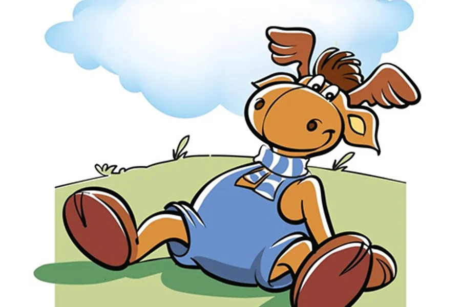 Illustrasjon av maskoten Elvin på barneavdelingen på Drammen sykehus