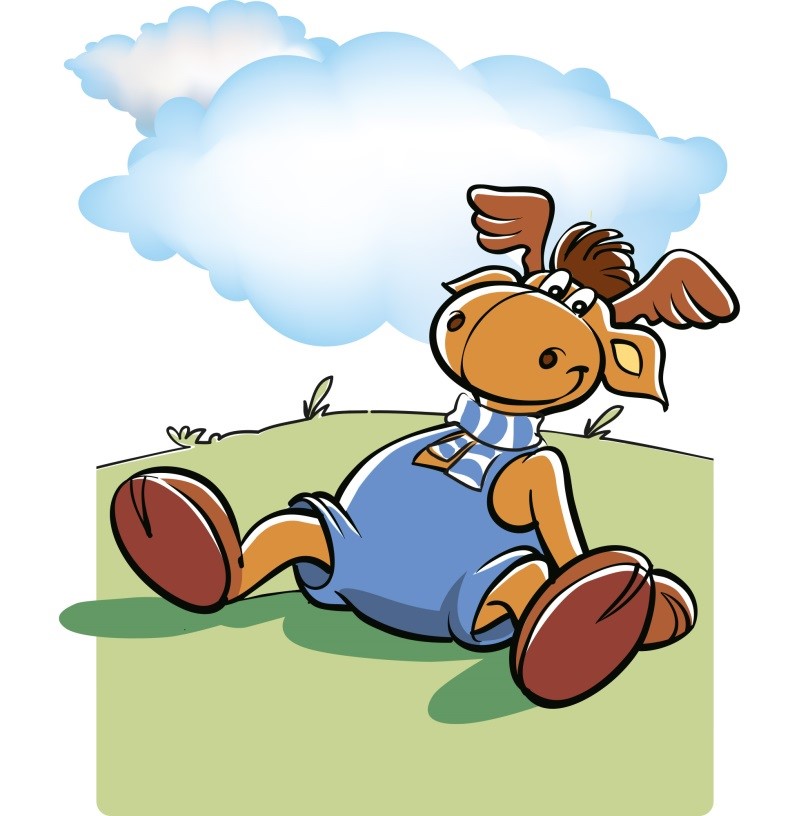 Illustrasjon av maskoten Elvin på barneavdelingen på Drammen sykehus