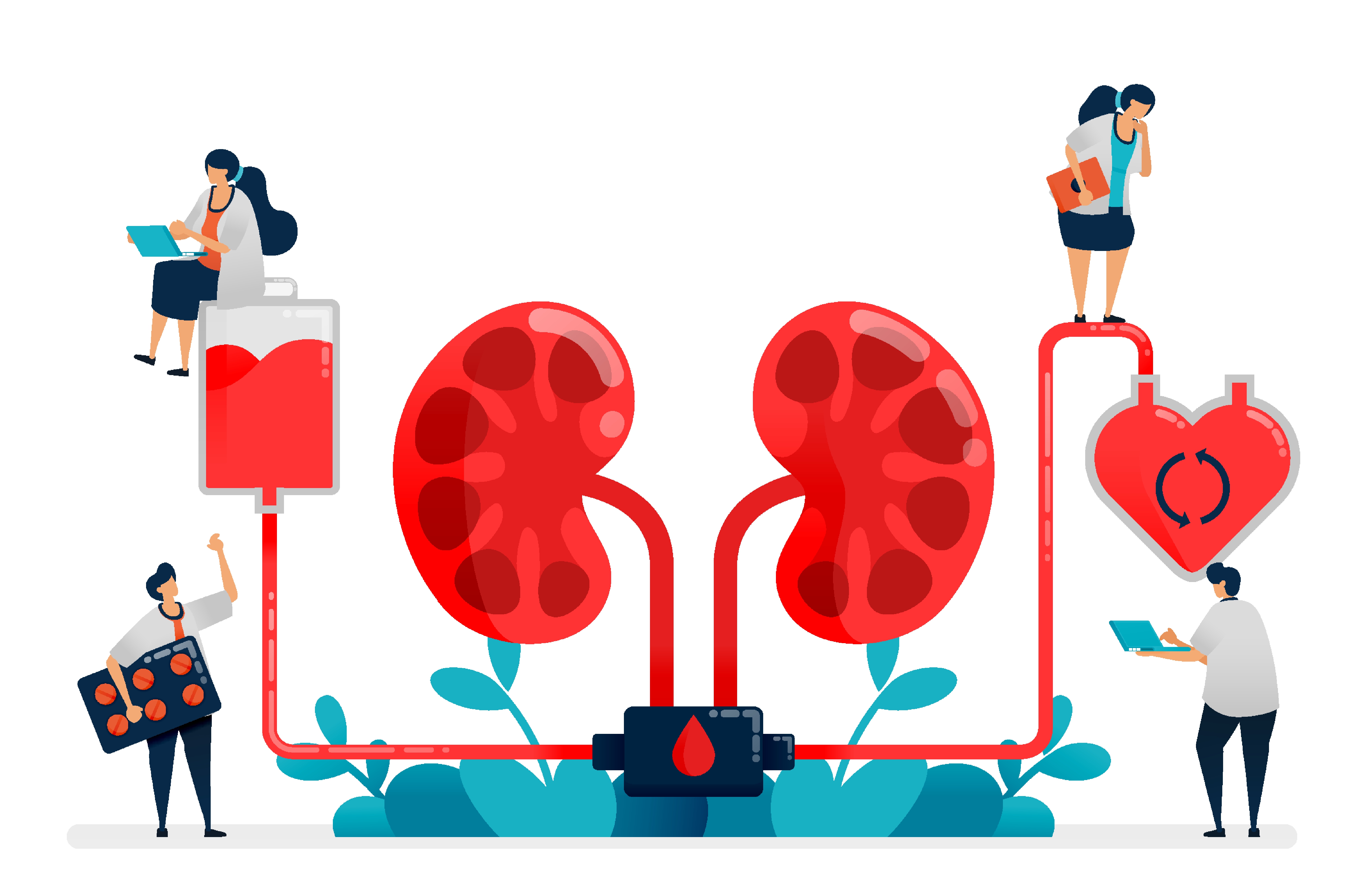 En gruppe mennesker som jobber med dialyse